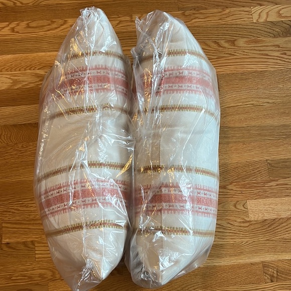 Anthropologie Terrain Thayer Stripe Pillows Pair NWT - Picture 8 of 10
